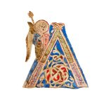 ‡ Large initial 'A' with a standing angel, cutting from an illustrated manuscript choirbook