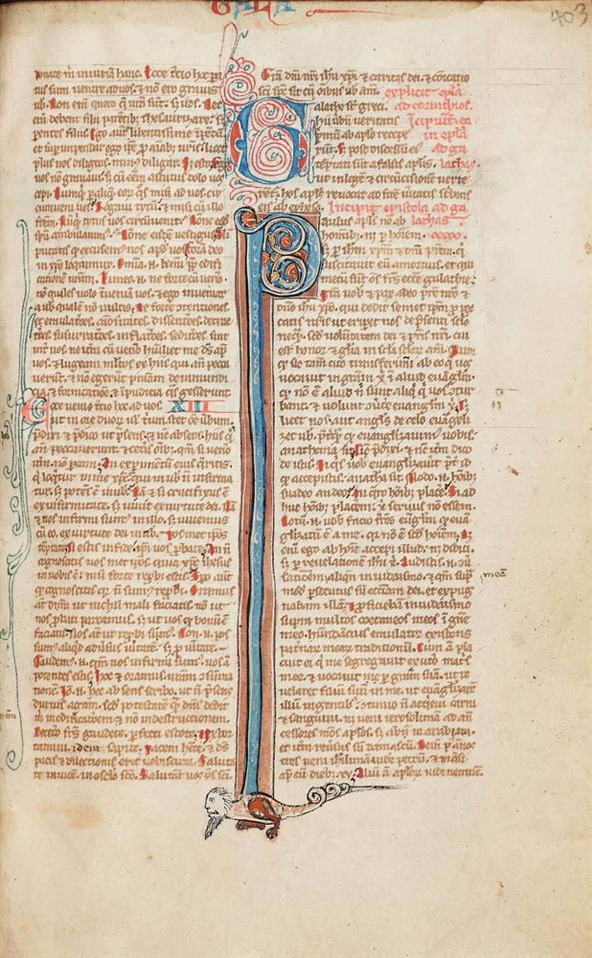 Ɵ The Bishop Carr Bible, in Latin, decorated manuscript on parchment - Image 9 of 10