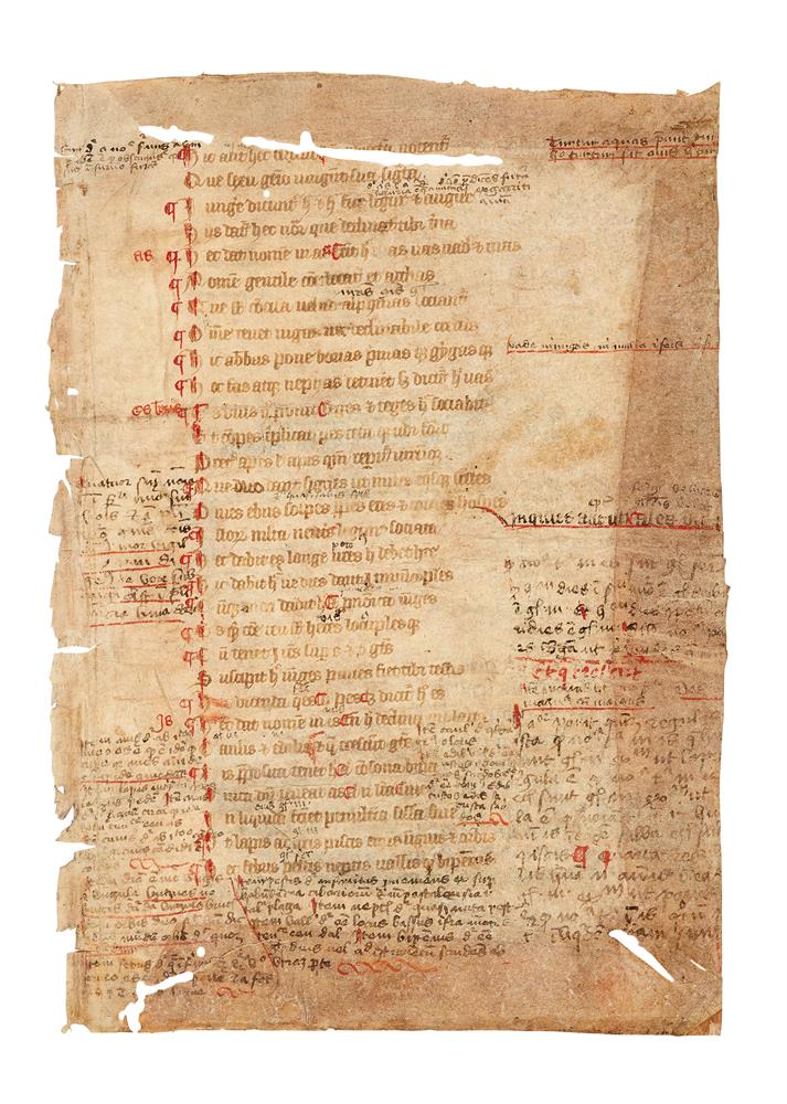 ‡ Leaf from a manuscript of Alexander de Villa Dei