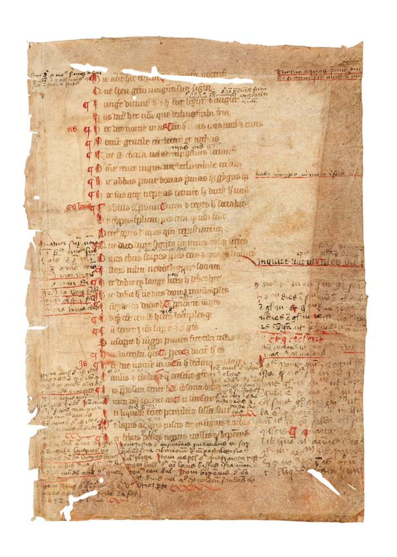 ‡ Leaf from a manuscript of Alexander de Villa Dei