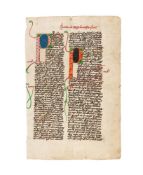 ‡ Leaf from a large manuscript of Peter Lombard