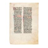 ‡ Two leaves from a Missal, in Latin, decorated manuscript on parchment