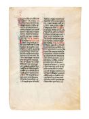 ‡ Two leaves from a Missal, in Latin, decorated manuscript on parchment