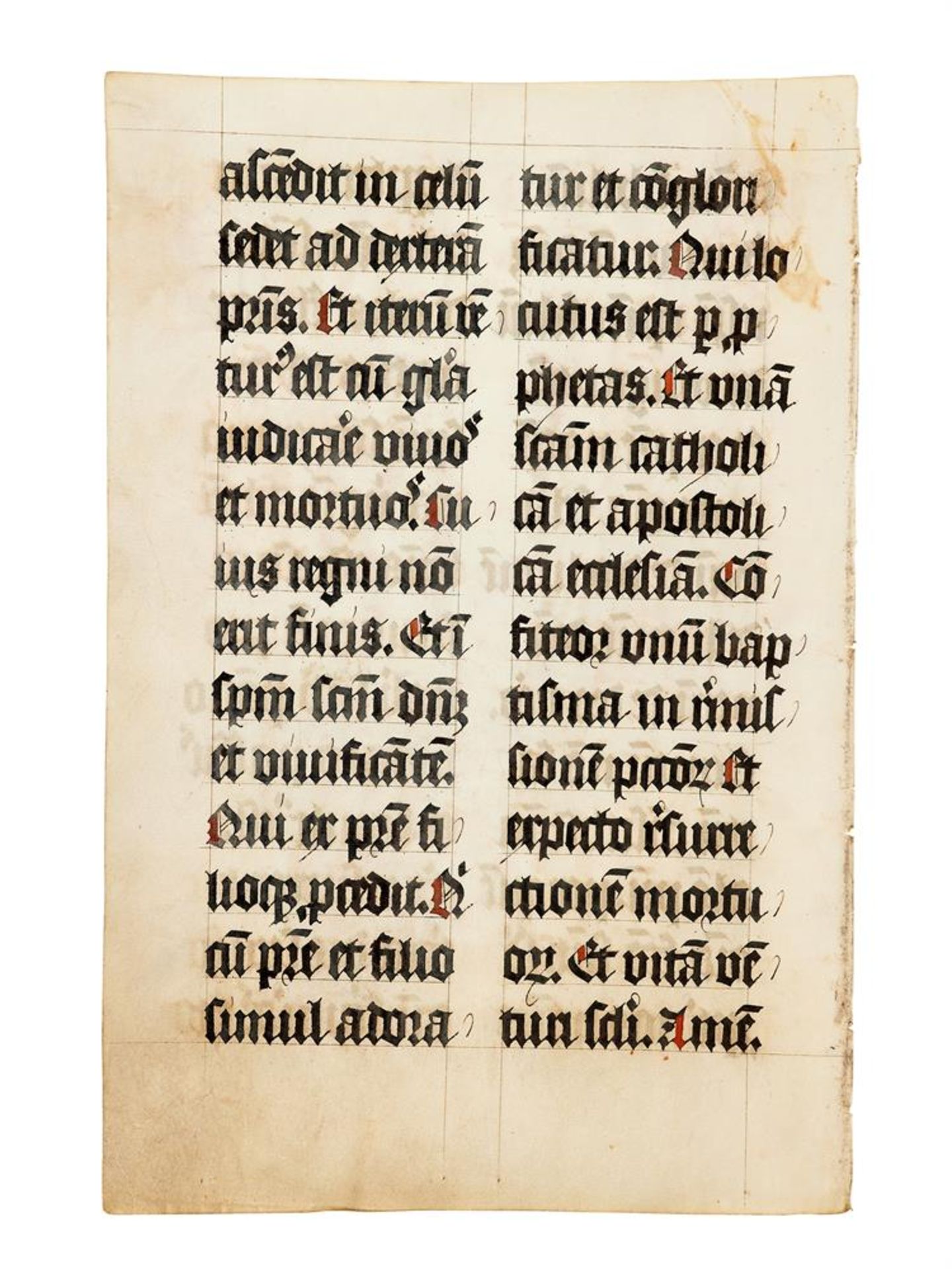 ‡ Leaf from the Ordinary of a Missal, in Latin, manuscript on parchment - Image 2 of 2