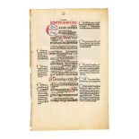 ‡ Two leaves from a Glossed Psalter, one with elegant coloured initials, in Latin