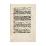 ‡ Leaf from an English Psalter, in Latin, illuminated manuscript on parchment