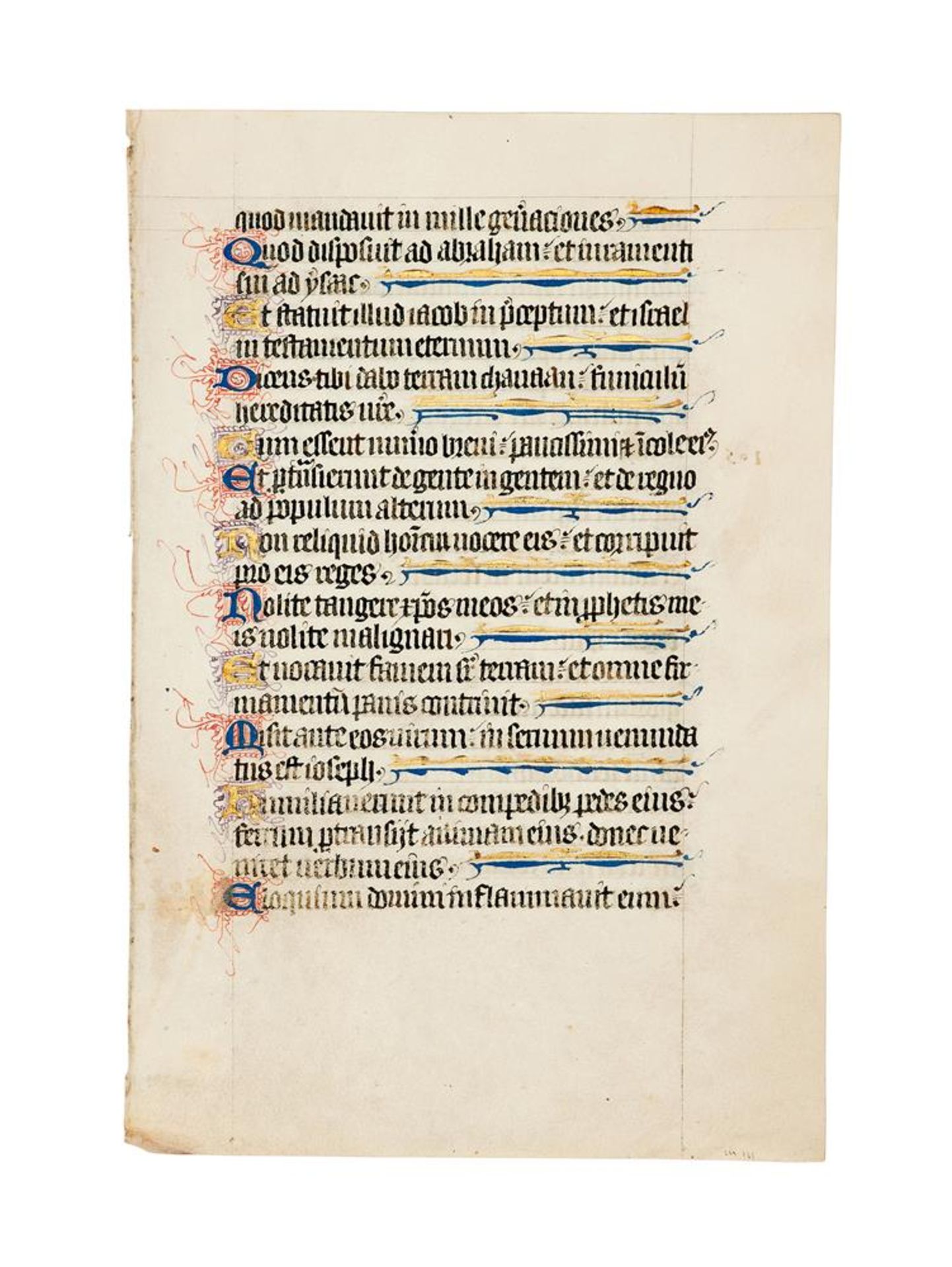 ‡ Leaf from an English Psalter, in Latin, illuminated manuscript on parchment