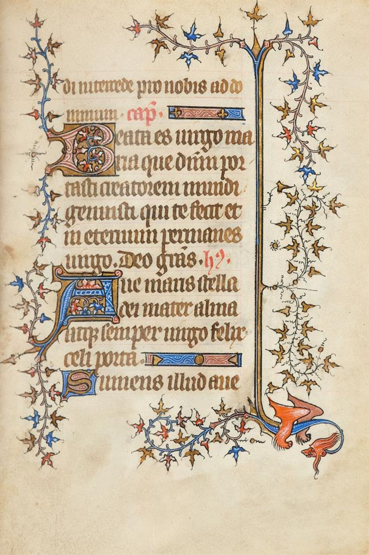 Ɵ Book of Hours, in Latin and French, illuminated manuscript on parchment - Image 3 of 3