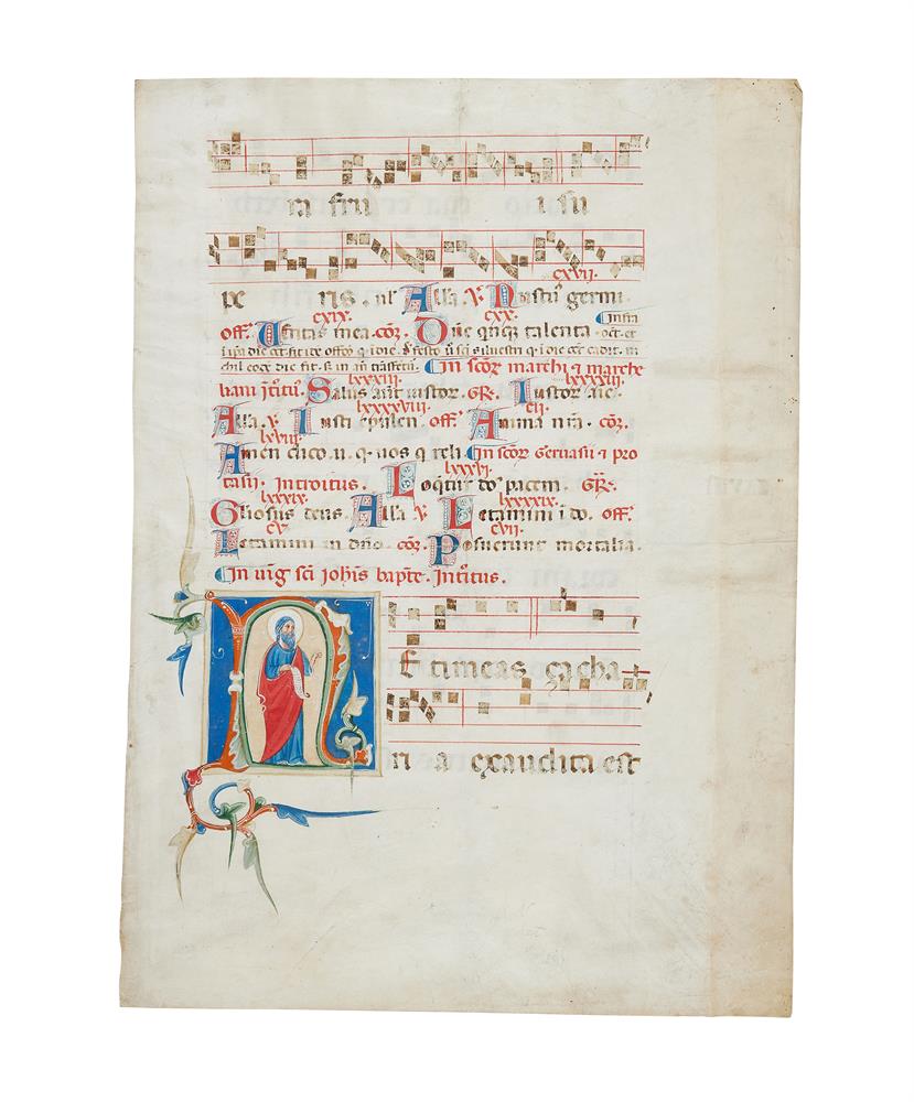 ‡ St. John the Baptist on a leaf from a Gradual