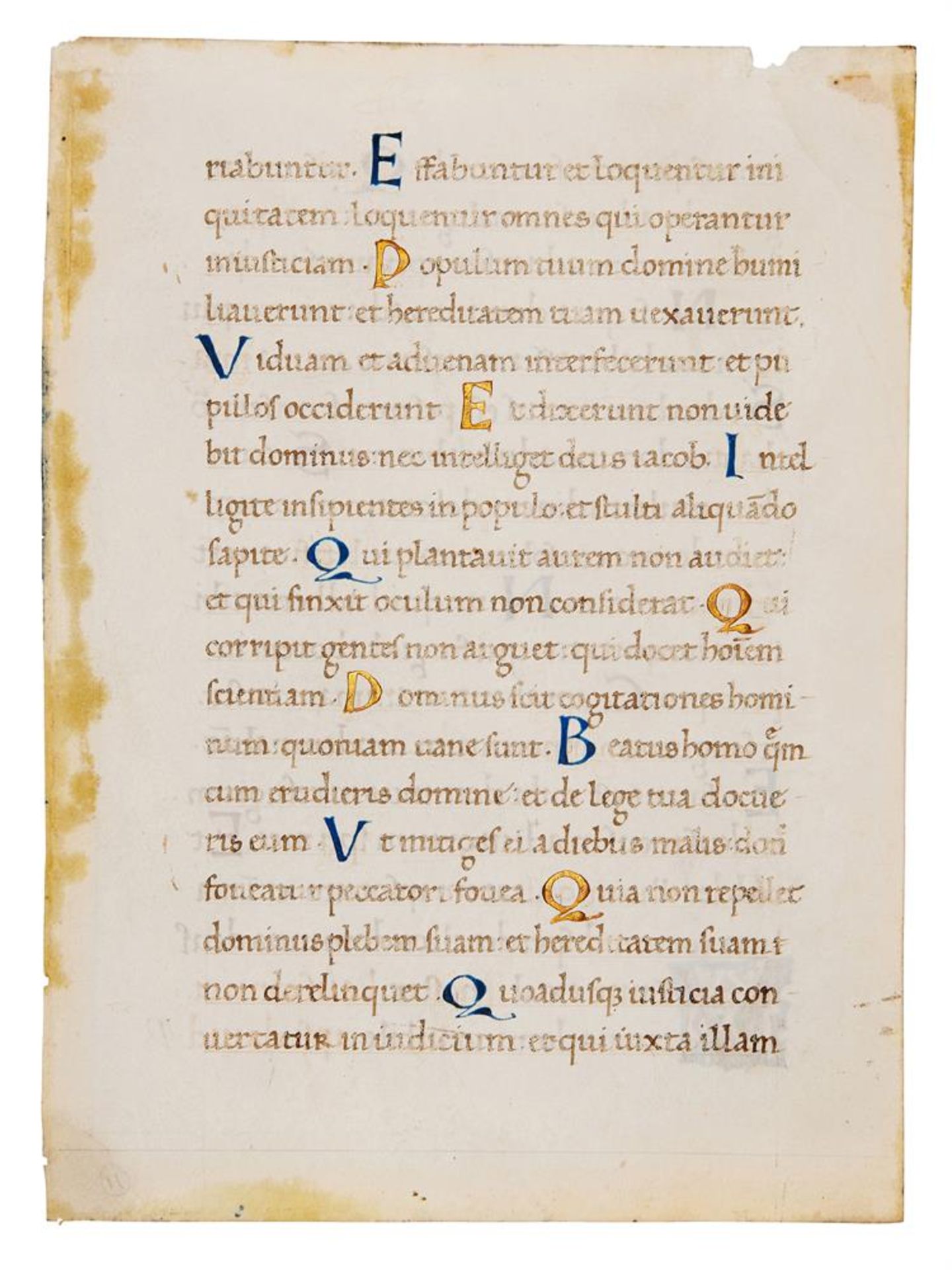 Leaf from the Psalter with Passion Sequences copied by Pietro Ursuleo of Capuo - Image 2 of 2