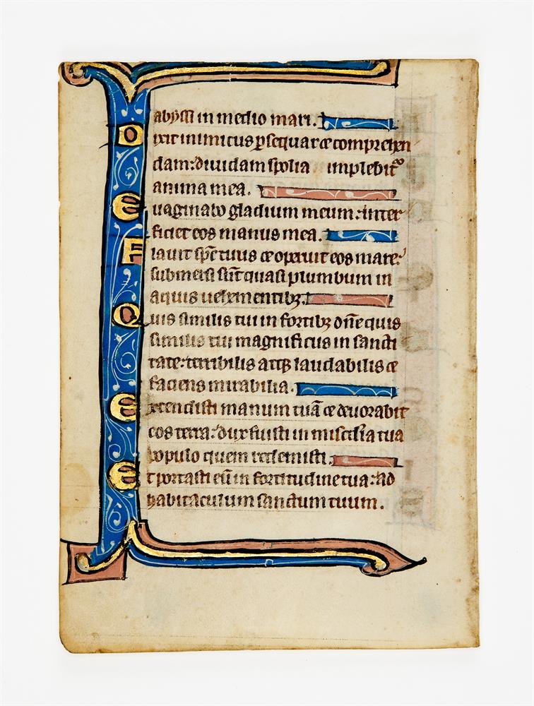 Two leaves from liturgical books, in Latin, illuminated manuscripts on parchment - Image 3 of 4