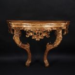 A Neapolitan mecca gilt wood console, 18th century