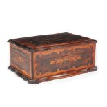 An inlaid wood casketm early 20th century