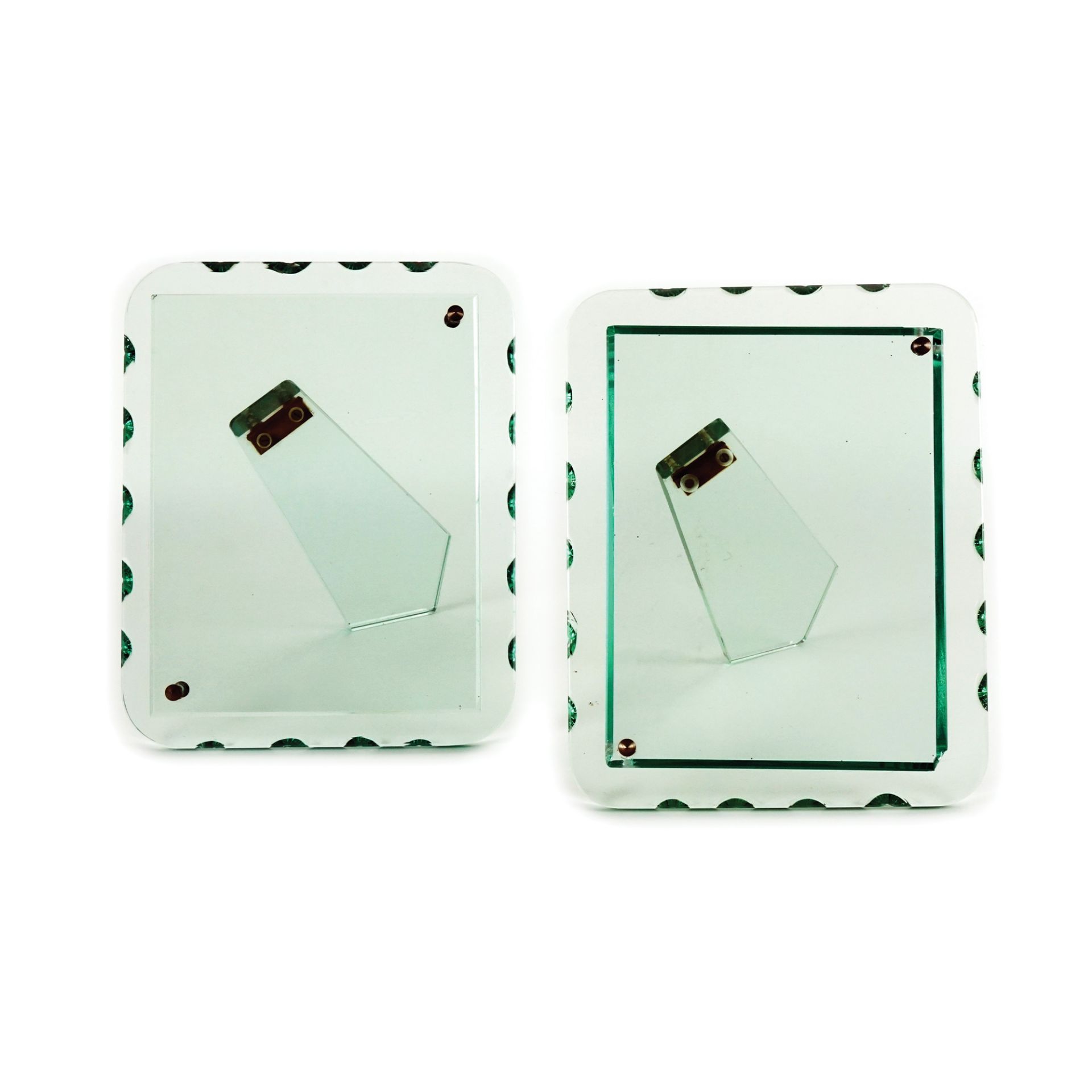 A pair of glass portrait frames, attributed to Fontana Arte, '50s