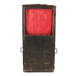 A black lacquered wood and leather sedan chair, 18th century