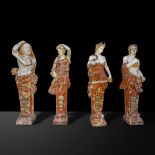 4 polychrome marbles figures of The Four Seasons