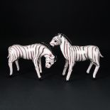 2 Murano polychrome glass figures of a zebra, Alessandro Barbaro