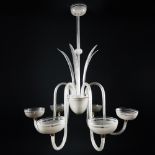 A Murano six-branch glass chandelier, '50s