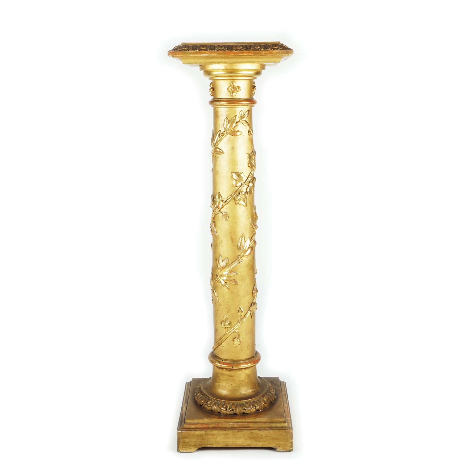 A carved gilt wood column, 19th century