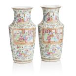 A PAIR OF CANTONESE EXPORT PORCELAIN VASES 19th century (2)