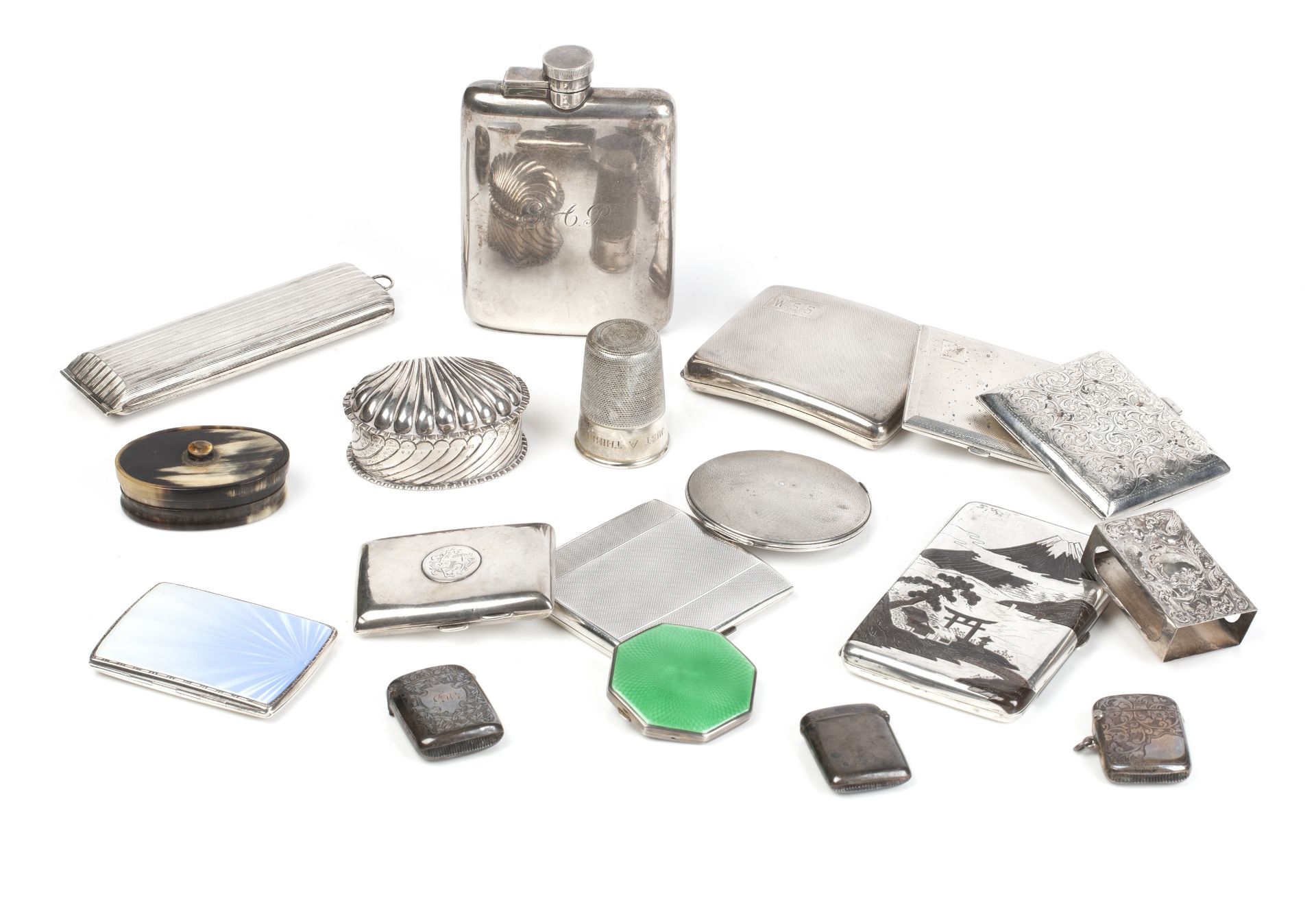 A COLLECTION OF SILVER CASES (Qty)