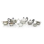 A VICTORIAN SILVER BACHELOR'S TEA SET Chester 1896-1898 (8)