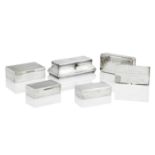 A COLLECTION OF SIX SILVER BOXES Various makers and dates (6)