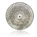 A ELECTROTYPE SILVER PLATED CIRCULAR SHIELD By Elkington & Co. 19th century