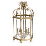 A BRASS SIX-LIGHT HALL LANTERN20th century