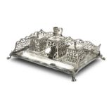 A VICTORIAN SILVER INKSTAND Charles Thomas Fox and George Fox, London 1844