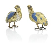 A PAIR OF CHINESE CLOISONNE ENAMEL QUAIL CENSERS Late 18th / early 19th century (2)