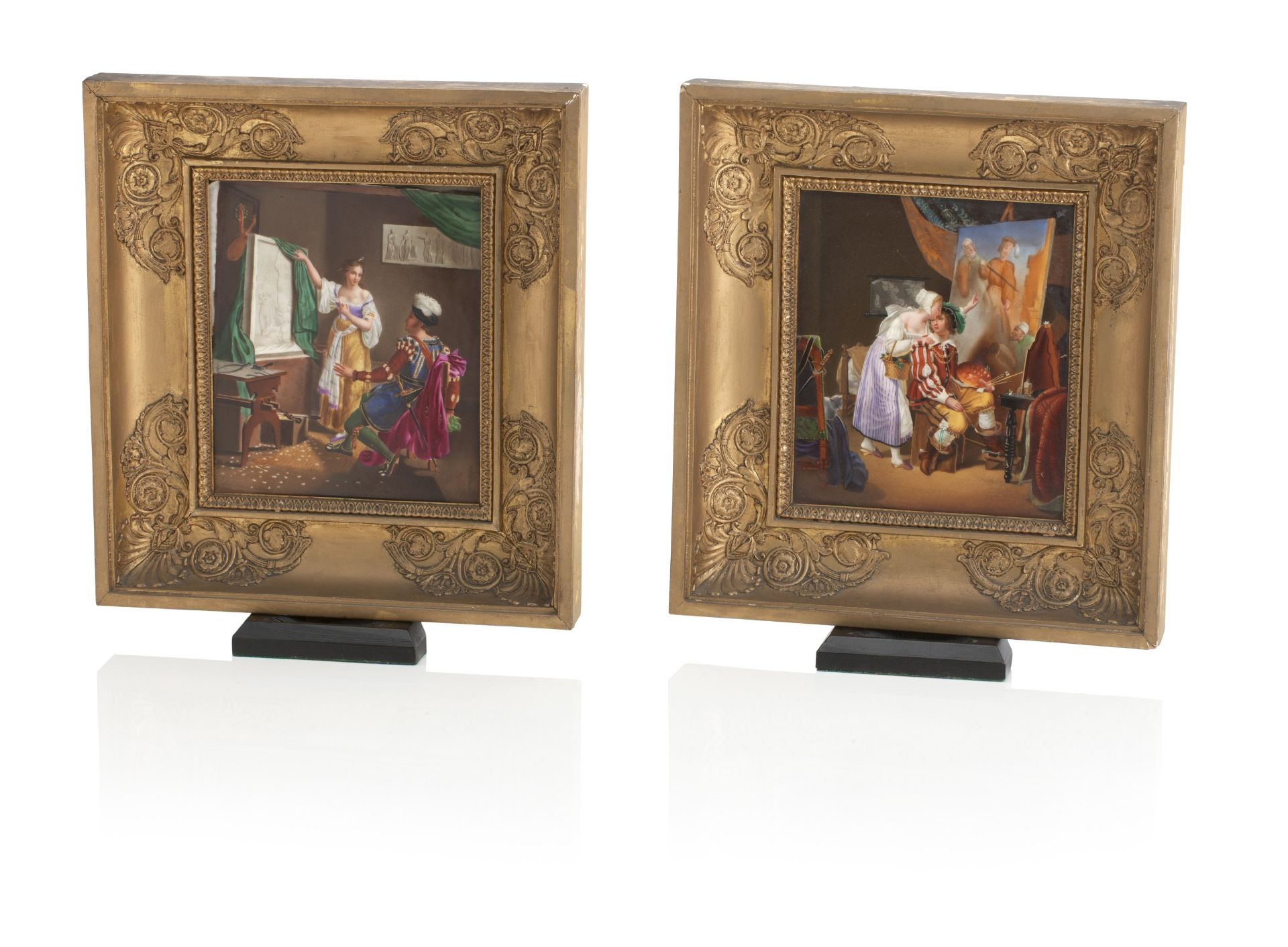 A PAIR OF GERMAN ENAMELLED PORCELAIN PLAQUES Circa 1880