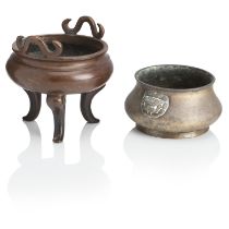 TWO CHINESE BRONZE CENSERS (2)