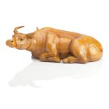 A CHINESE AMBER GLAZED OX Late Qing Dynasty