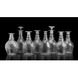 A COLLECTION OF IRISH GEORGIAN MOULD-BLOWN DECANTERS Circa 1800