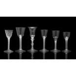 A GROUP OF OPAQUE TWIST WINE GLASSES 18th century