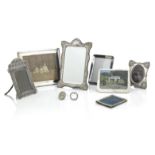 NINE SILVER PHOTO FRAMES (9)