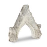 A GOTHIC CARVED LIMESTONE ARCHITECTURAL ELEMENT
