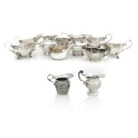 A COLLECTION OF SILVER JUGS AND SAUCEBOATS 20th century, various makers and dates