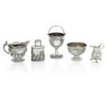 A COLLECTION OF DECORATIVE ROCOCO SILVER (5)