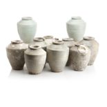 A COLLECTION OF VUNG TAU CARGO CHINESE CELADON VASES Circa 1690 (10)