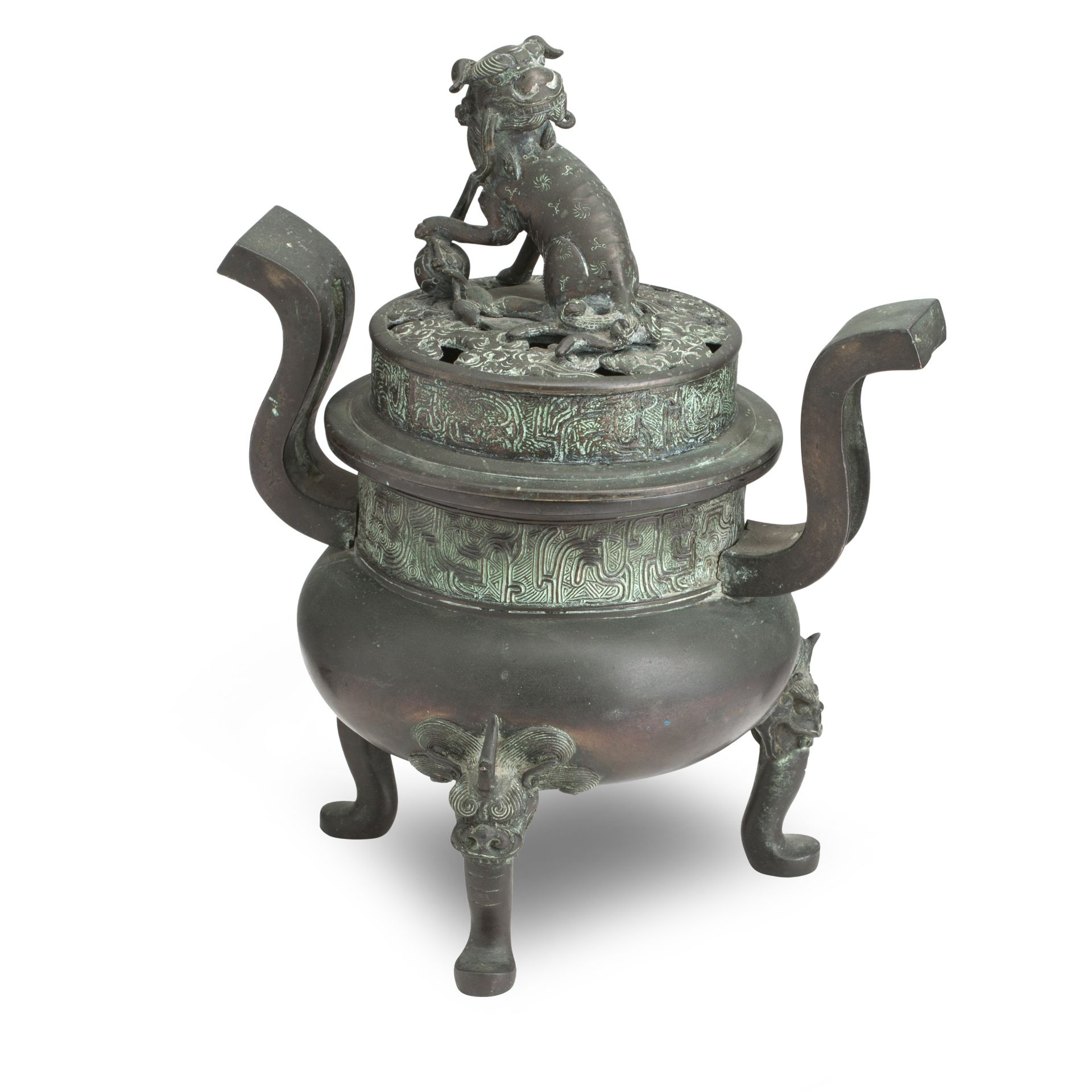 A CHINESE BRONZE CENSER 19th century