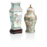 TWO FAMILLE ROSE PORCELAIN VASES 19th/20th century (2)