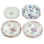 A PAIR OF 18TH CENTURY CHINESE FAMILLE ROSE PLATTERS (4)