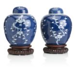 A PAIR OF CHINESE BLUE AND WHITE GINGER JARS Qing Dynasty (2)