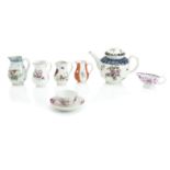 A COLLECTION OF ENGLISH POLYCHROME PORCELAIN 18th century