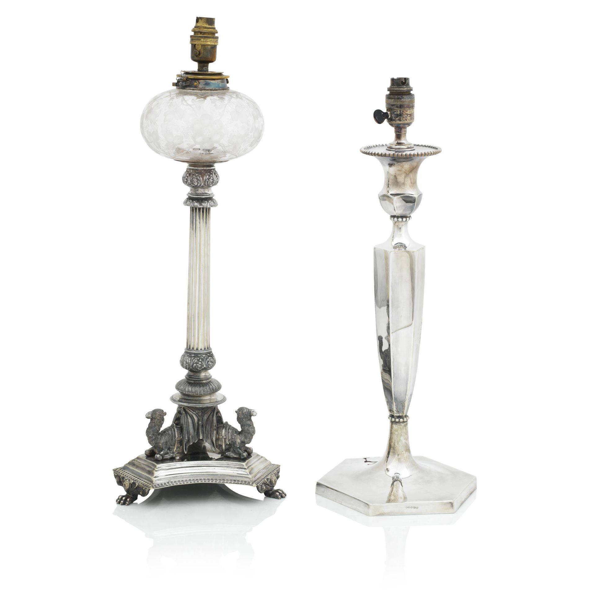 A VICTORIAN ELECTROPLATED OIL LAMP Walker & Hall (2)