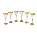 A SET OF SIX ELIZABETH II PARCEL GILT GOBLETS Stuart Devlin, London 1975 (6)