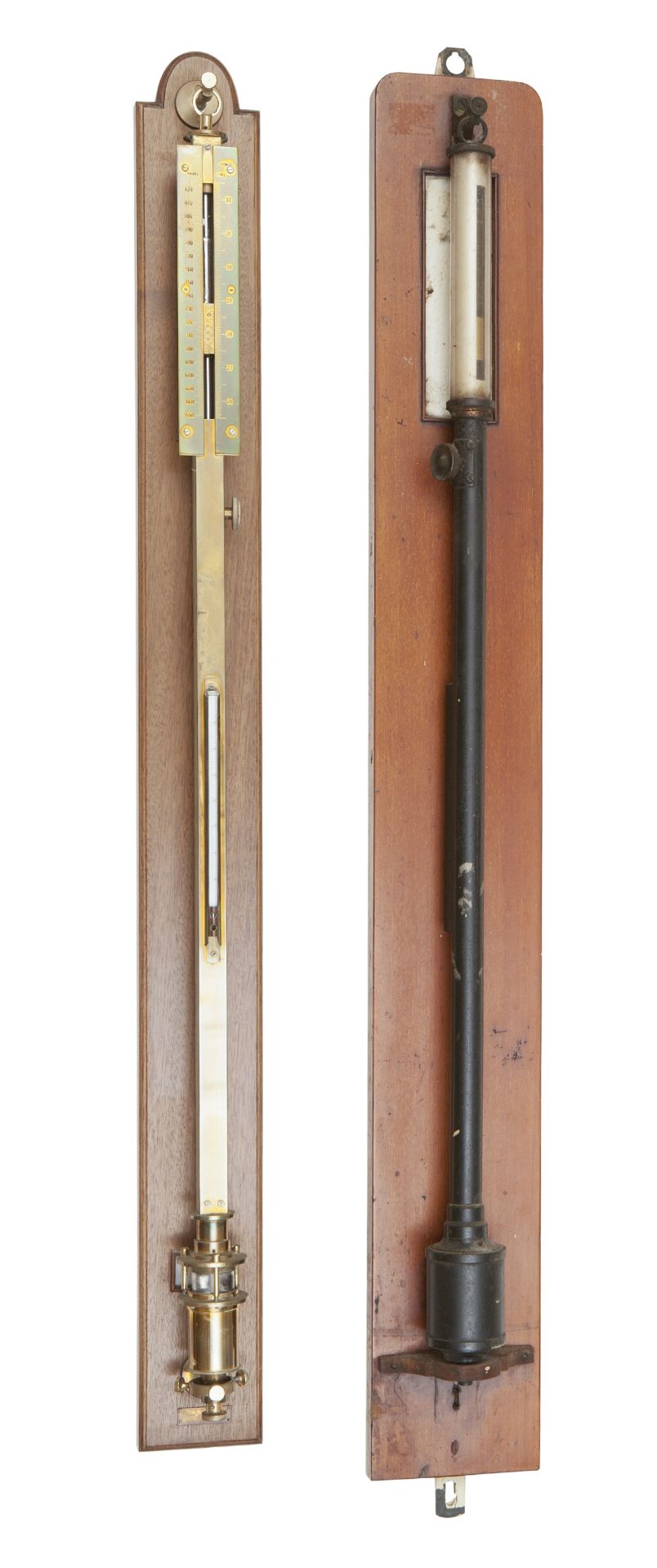 A VICTORIAN MAHOGANY MOUNTED BRASS MARINE BAROMETER 2