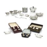 A COLLECTION OF SILVER CRUETS various makers and dates